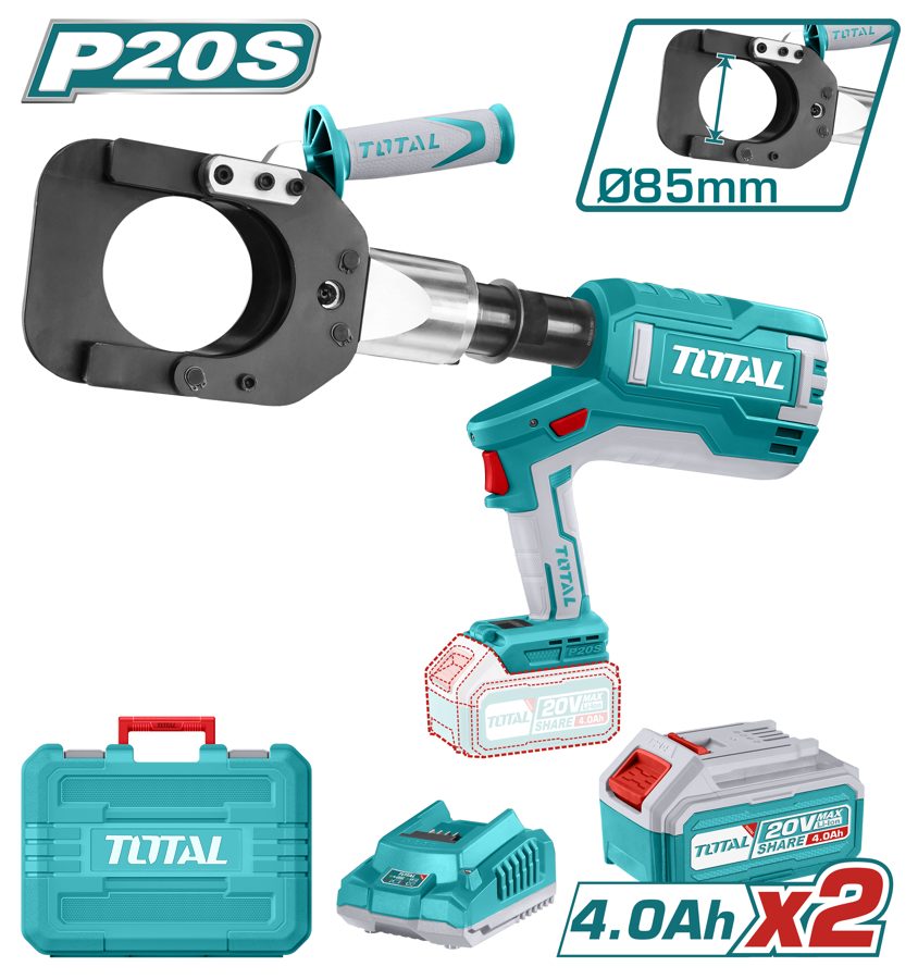 Cortacable Hidráulico a Batería 20V - 2BAT/CAR - TRCLI2002 - Total