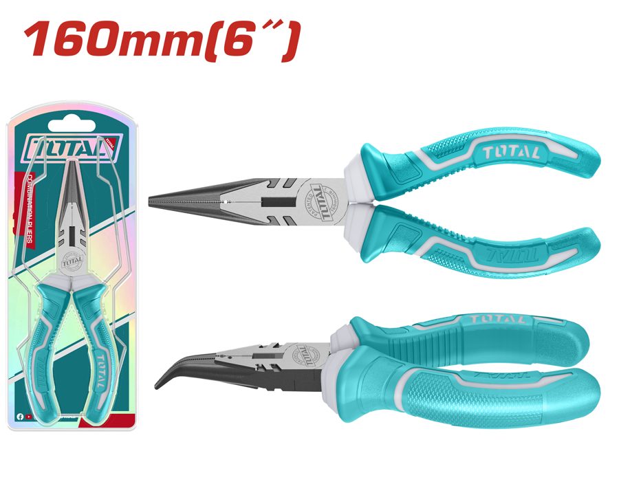 Alicate de Punta Doblada 160MM (mango Profesional) - Total