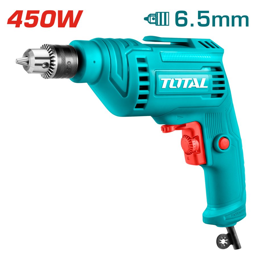 Taladro Atorn 450W 6.5MM (mandril de Metal) - TD45656 - Total