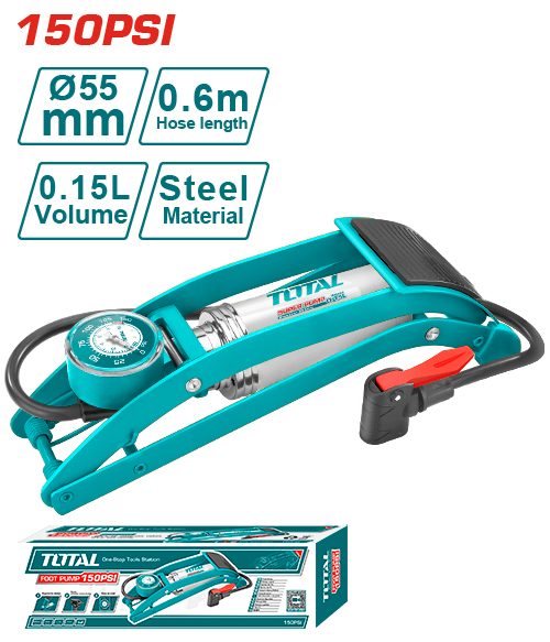 Inflador de Pie 150PSI - Total