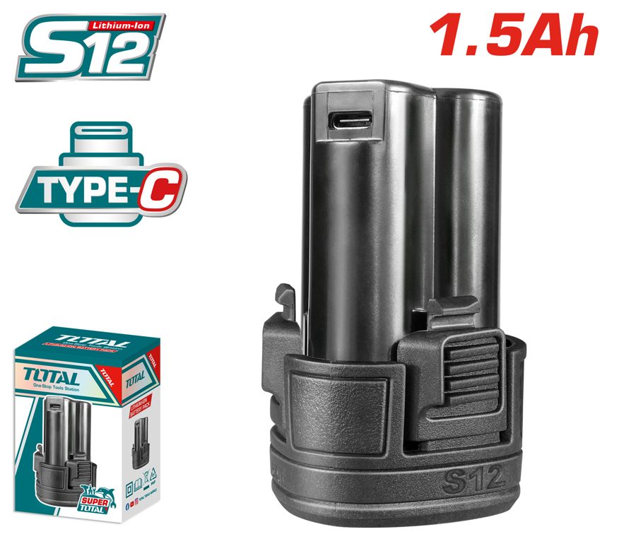 Batería 12V1.5AH (para Herramientas Usb Tipo C) - Total
