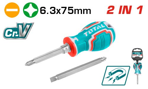 Destornillador Corto PH2+SL6 - Crv - Total
