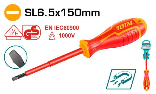 Destornillador Aislado 1000V SL6.5X150MM - Total