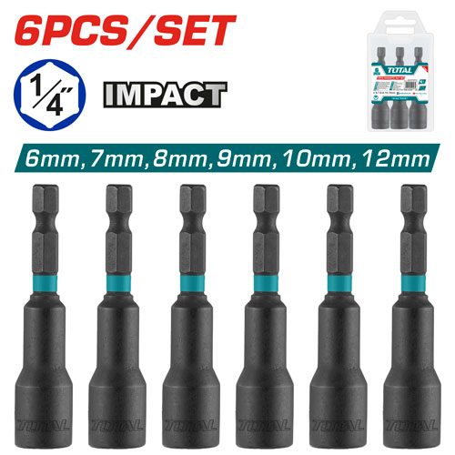 Adaptador Vasos (llaves Tubo) para Atorn de Impacto (6 Pzs) - Total