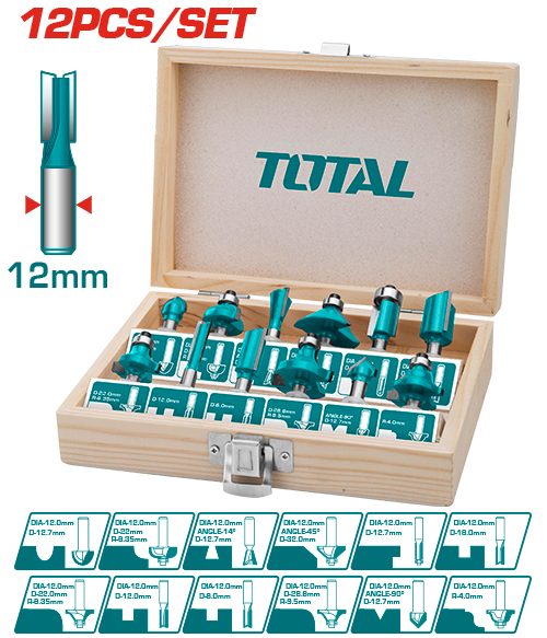 Mechas para Router 12MM (12PZS) - Total