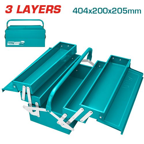 Caja de Herramientas Metálica Plegable 3 Capas 40X20X20CM - Total