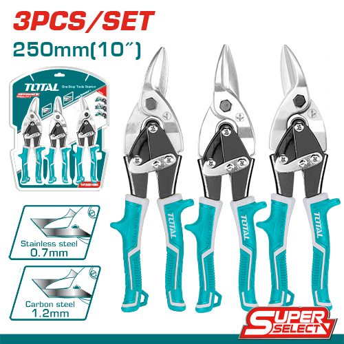 Tijeras Cortadoras de Chapa de Aviacion 250MM (3 Pzs) - Total