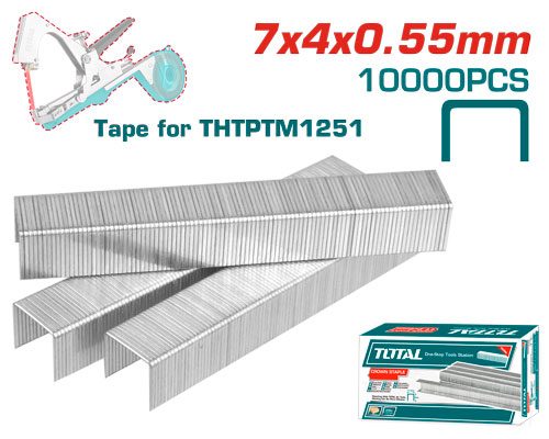 Grapas 7X4X0.55MM P/ THTPTM1251 (10000 Pzs) - Total