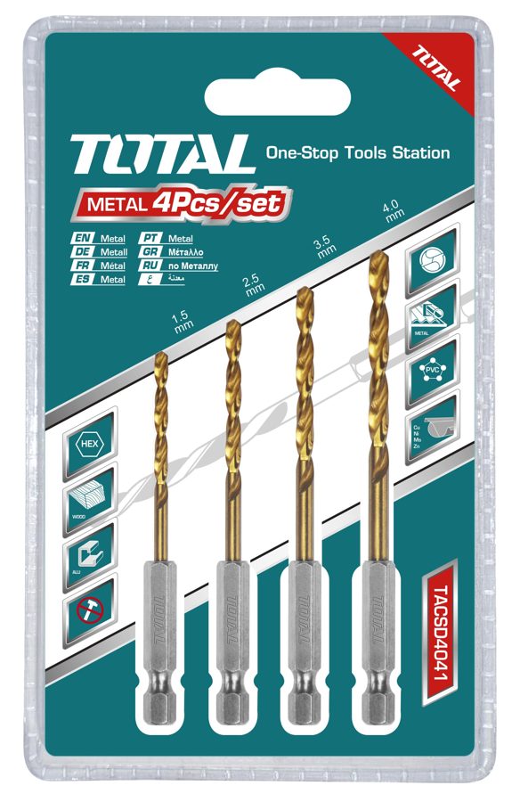 Mechas Hss 1.5-4.0MM Encastre Hex (4PZS) - Total