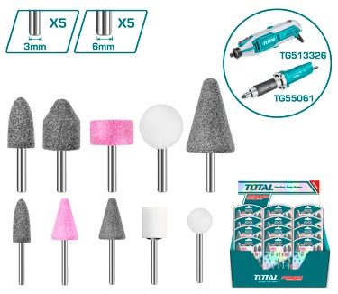 Accesorios de Desbaste P/ Rectificadora 3MM y 6MM (10 Pzs) - Total