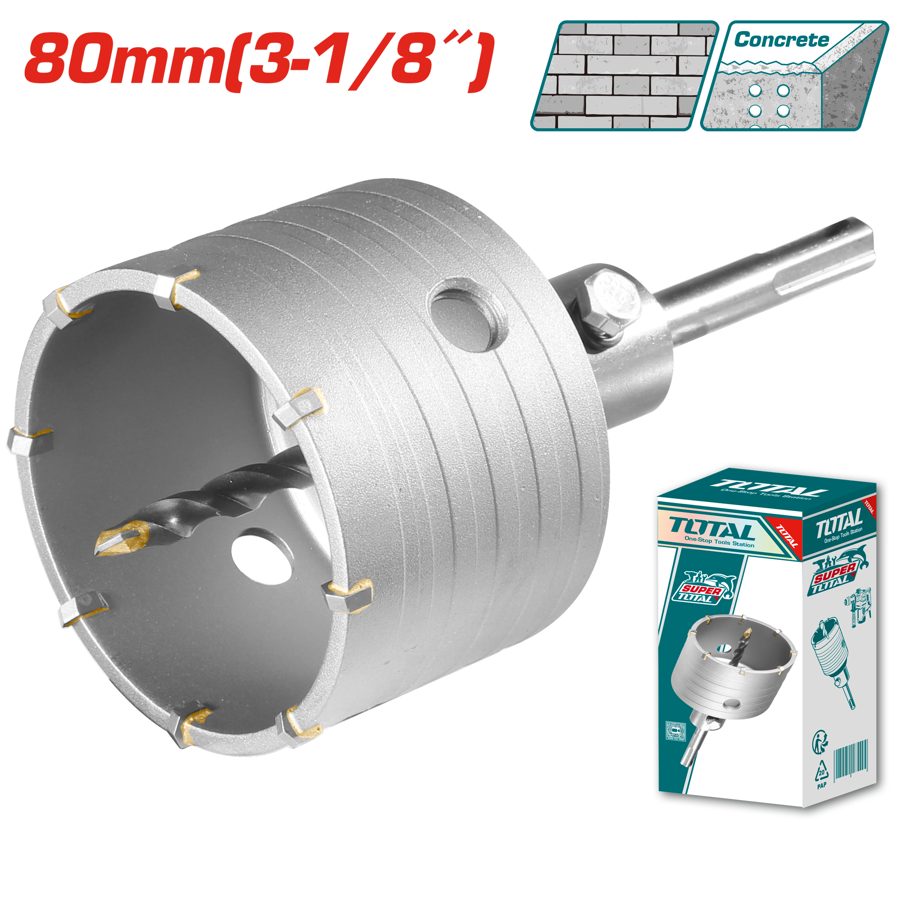Mecha Copa (sierra Corona) Diamantada (p/ Concreto) 80MM - Total