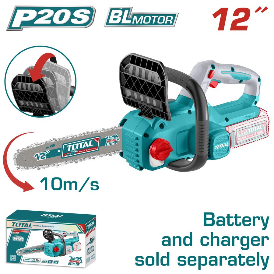 Motosierra a Bateria 20V 30CM (12 Pulg) Bl - sin Bat - TGSLI20126 - Total
