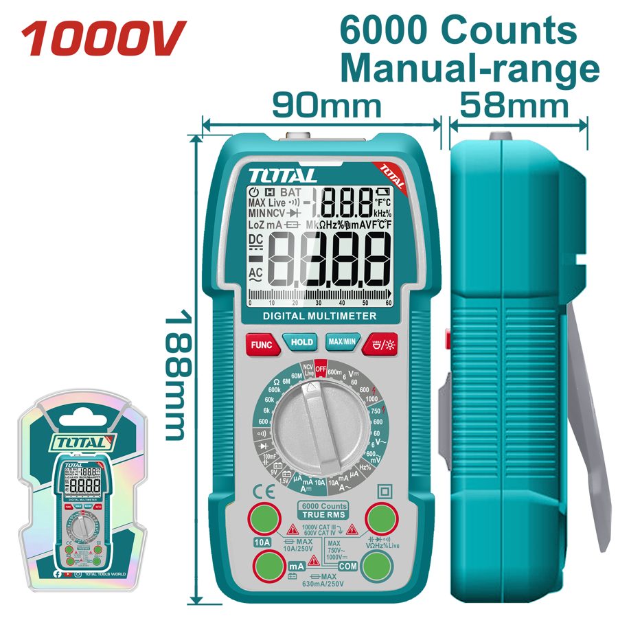 Multimetro Digital 600V (4000 Cuentas) - Total