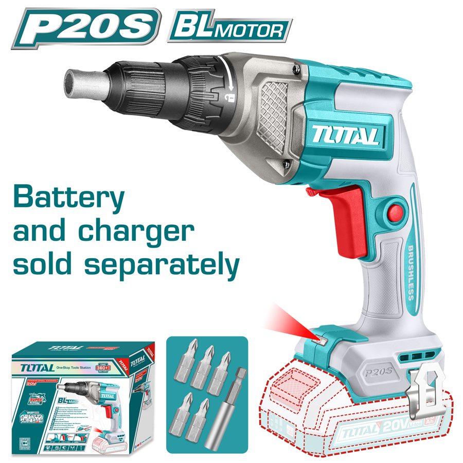 Atornillador de Impacto para Paredes de Yeso a Baterias 20V Bl - sin Bat - TDSLI20428 - Total
