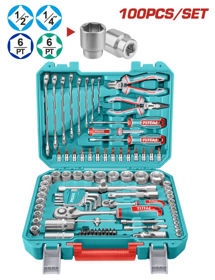 Juego de Herramientas Manuales (100 Pzs) - Total