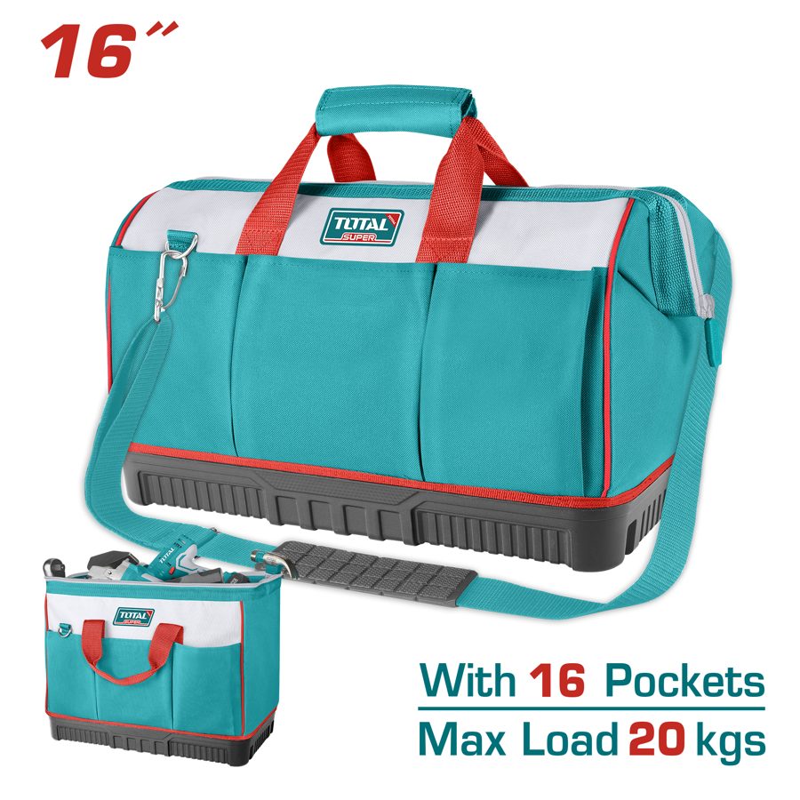Bolso de Herramientas Base Rigida (16PULG) 41X25X26CM - Total