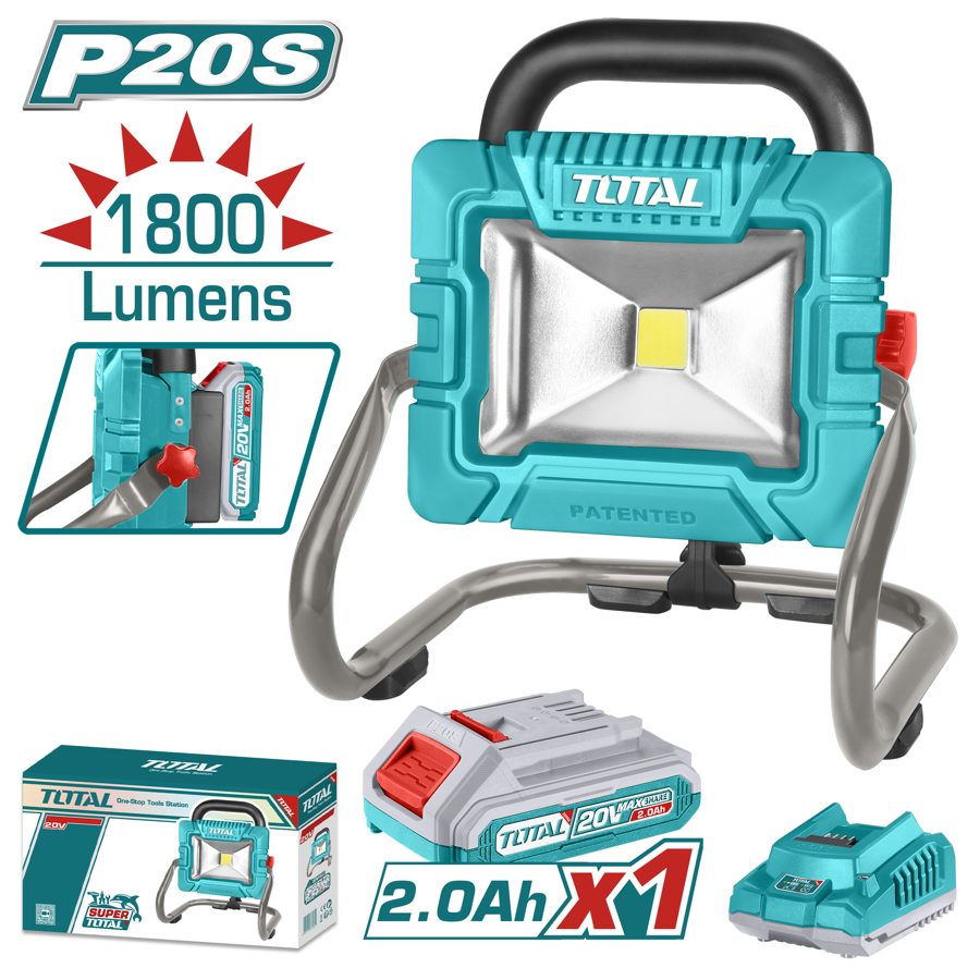 Proyector Led Portátil a Batería 20V 1800LM - Bat/car - Total