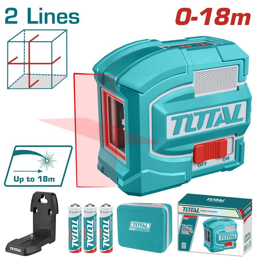 Nivel Láser Autonivelante 18M - Líneas 1 Vertical 1 Horizontal (rojo) - TLL156503 - Total