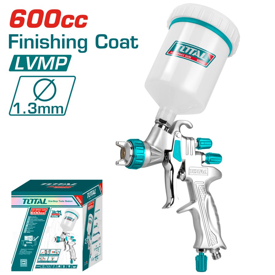 Pistola Neumática para Pintura 600CC 1.3MM - Total
