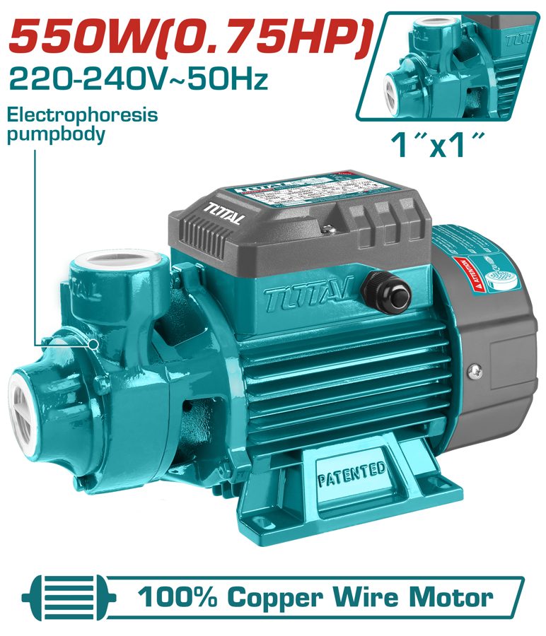 Bomba de Agua Periferica 0.75HP 45MTS 45L/MIN (1PULG) - Total