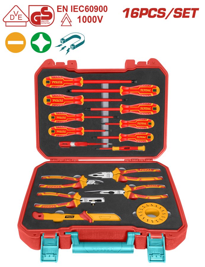 Juego de Herramientas Manuales Aisladas 1000V (16 Pzs) - Total