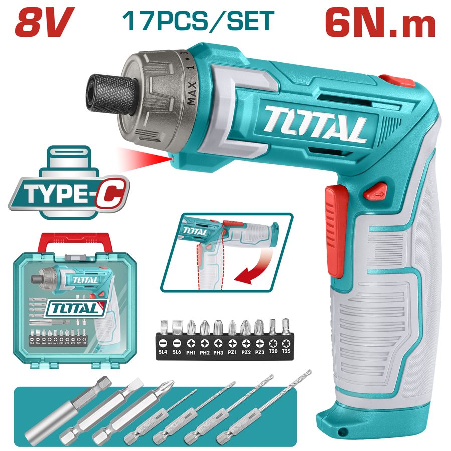 Atornillador a Batería Integrada 8V 6NM - TSDLI0802 - Total