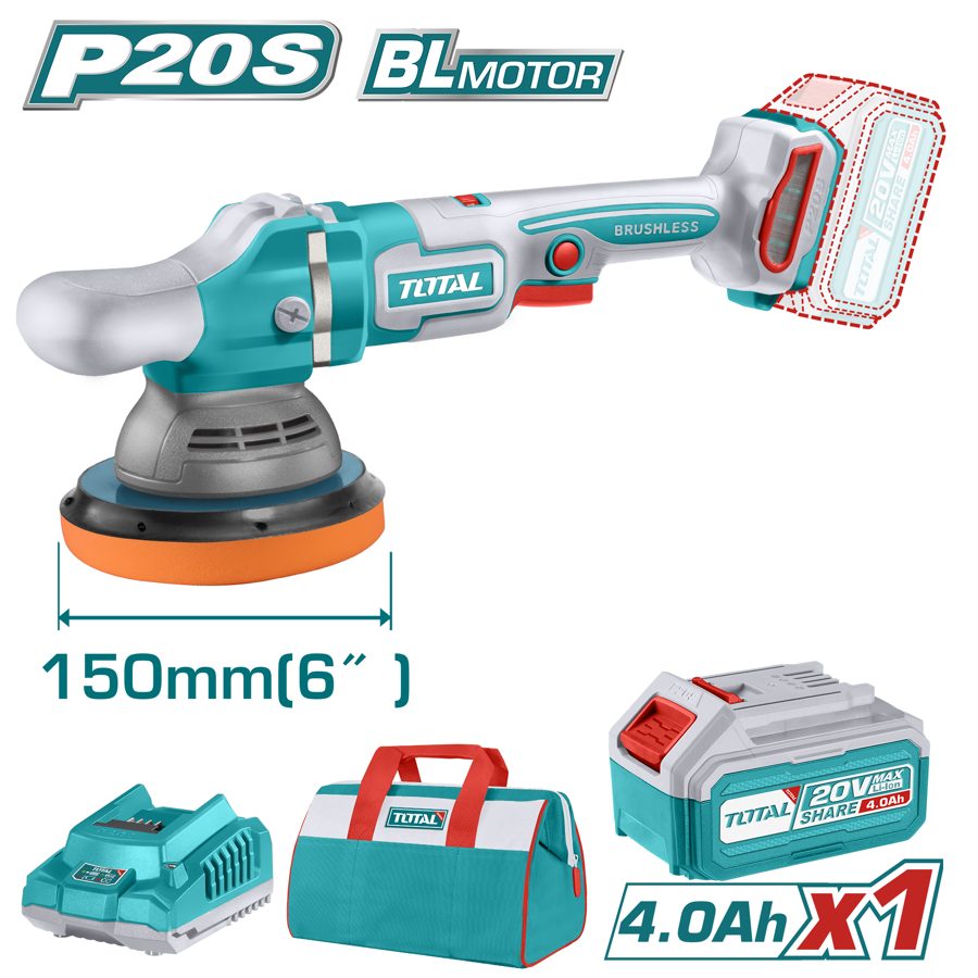 Pulidora a Bateria 20V 150MM Bl - Bat/car - TAPLI20151 - Total