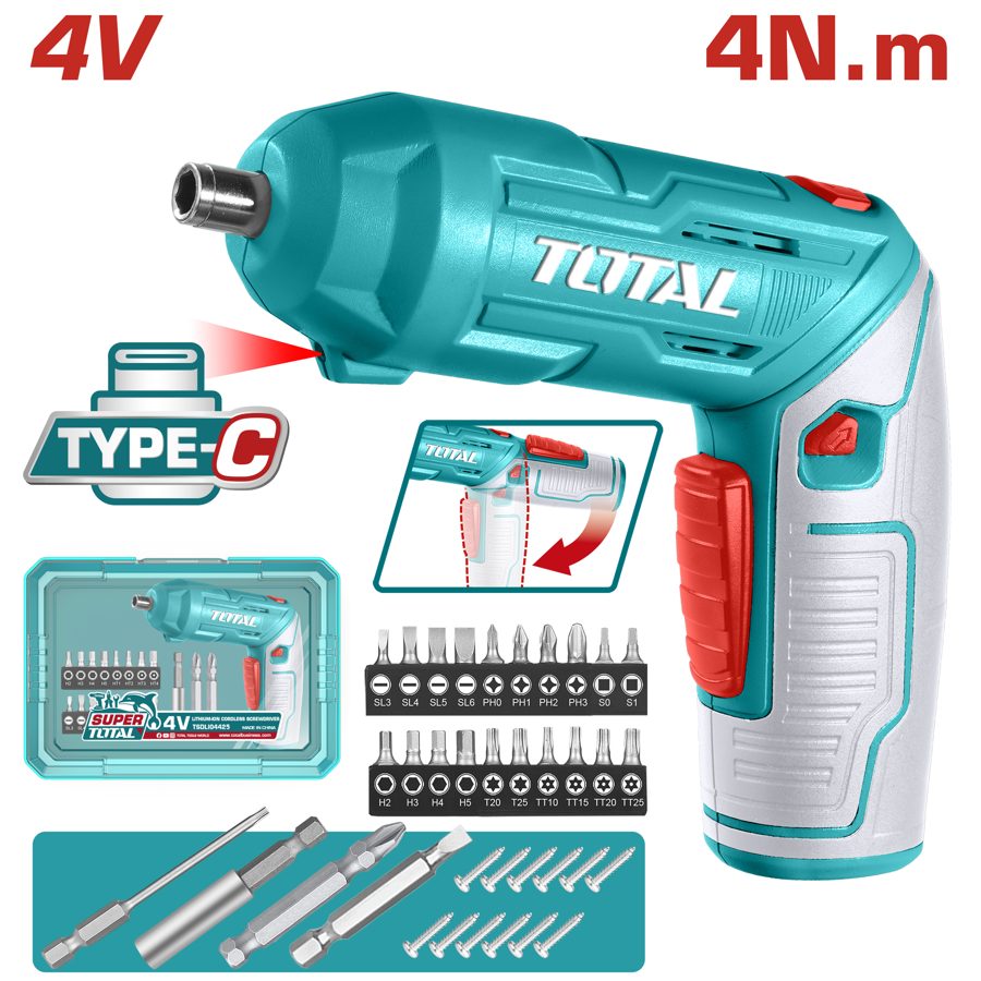 Atornillador a Batería Integrada 4V 4NM - TSDLI04425 - Total