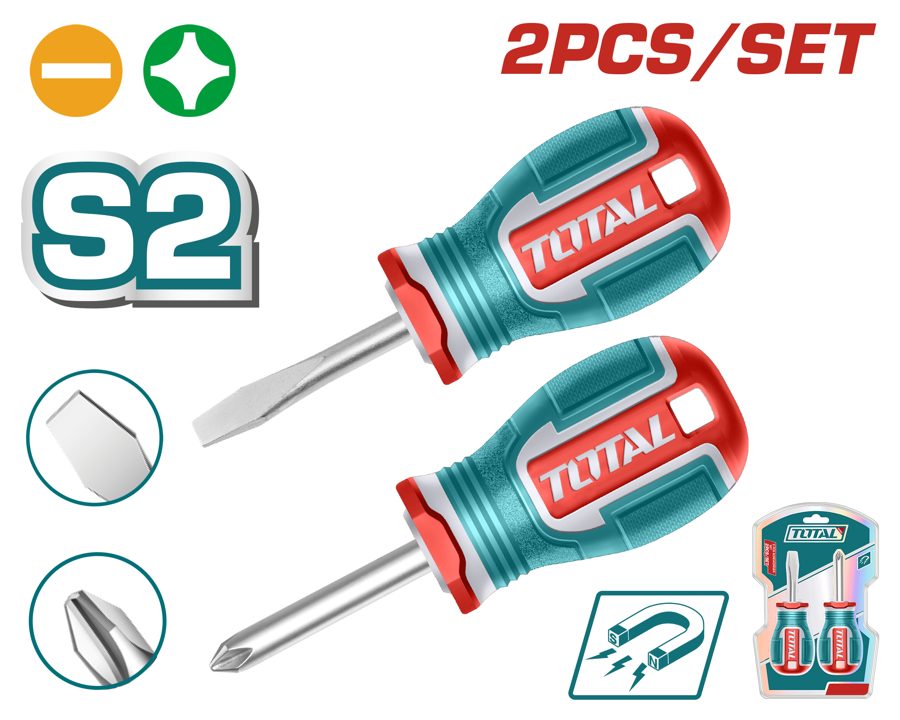 Destornilladores Cortos SL6.5 y PH2 (2 Pzs) - S2 - Total