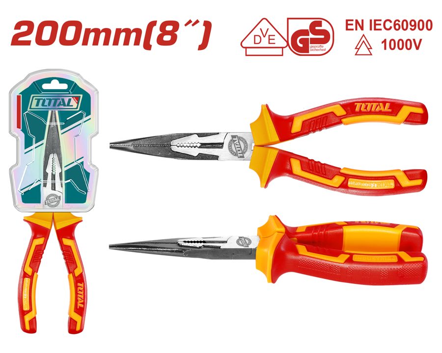 Pinza Punta Larga Aislada 1000V 200MM - Total