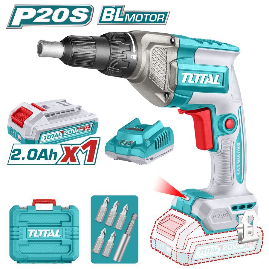 Atornillador de Impacto para Paredes de Yeso a Batería 20V Bl - Bat/car - TDSLI204281 - Total