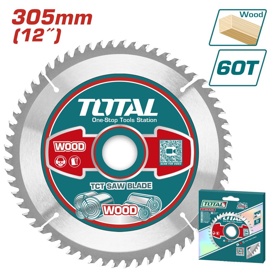 Disco (hoja) de Sierra Tct 305MM 60T (corte Madera) - Total