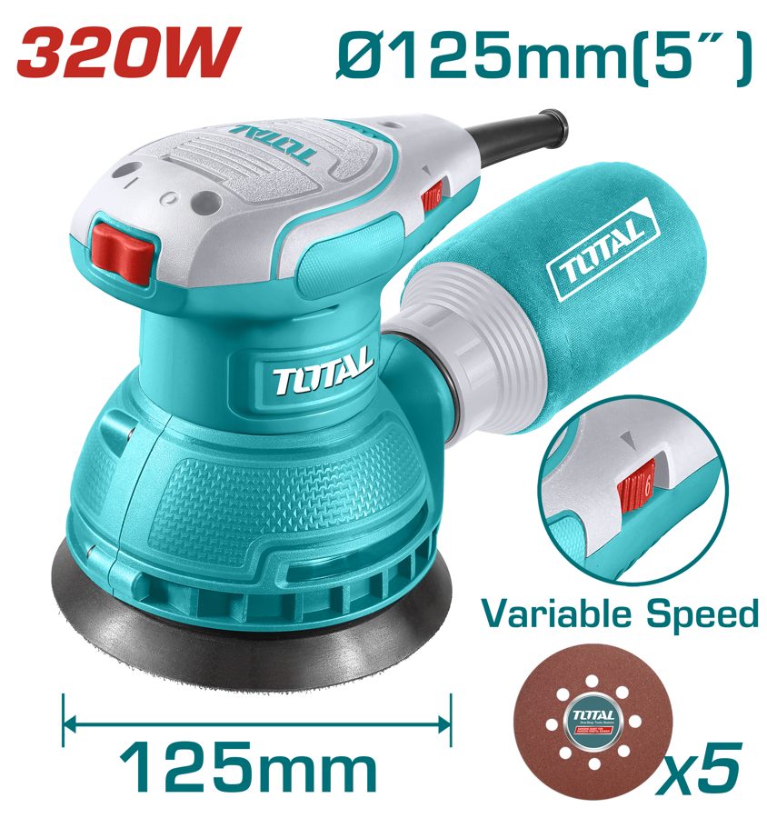 Lijadora Rotorbital 320W 125MM - TF2131256 - Total