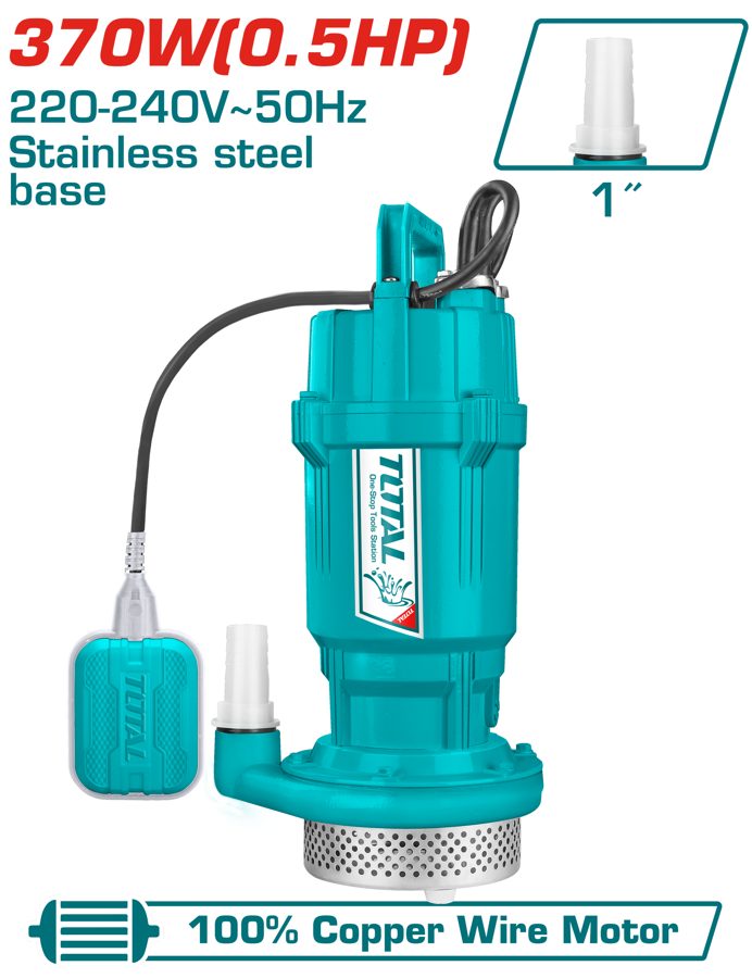 Bomba de Agua Sumergible 0.5HP 17MTS 100L/MIN (1 Pulg) - Total