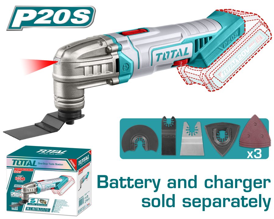 Herramienta Osciladora (multiherramienta) a Bateria 20V - sin Bat - TMLI2022 - Total
