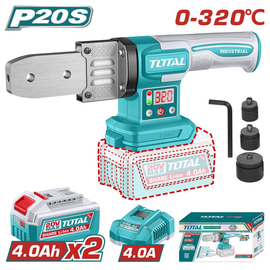 Termofusora a Bateria 20V - 2BAT/CAR - TWTLI20182 - Total