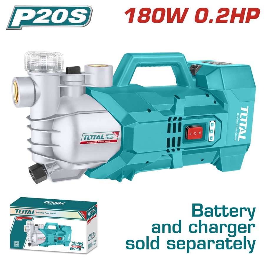 Bomba de Agua a Bateria 0.2HP 22MTS 47L/MIN - sin Bat - TGWPLI201801 - Total