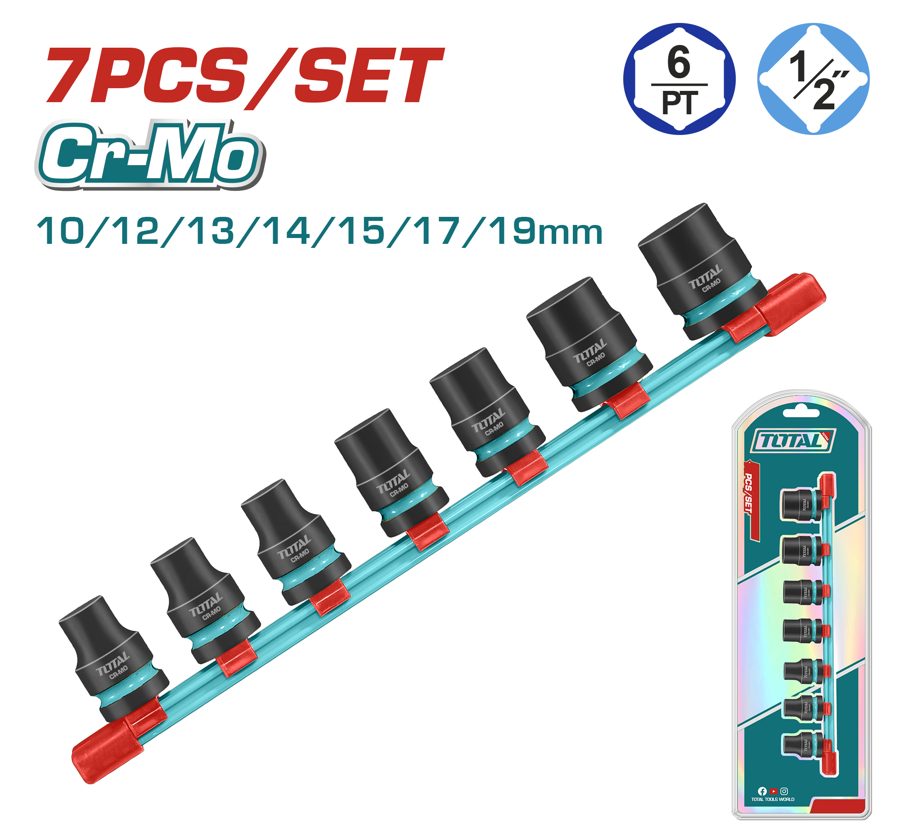 Juego de Llaves Tubo de Impacto 1/2PULG (7 Pzs) - Total