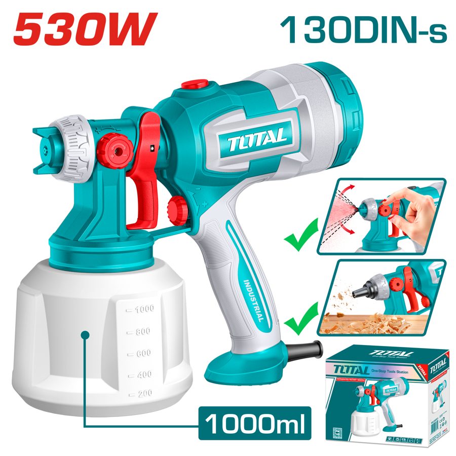 Pistola de Pintura 530W (pote Plastico) - TT4506 - Total