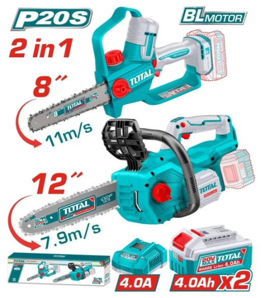Kit Motosierra a Bateria 20V 30CM y 20CM (12 y 8PULG) (promo) - 2BAT/CAR - TOSLI251085 - Total