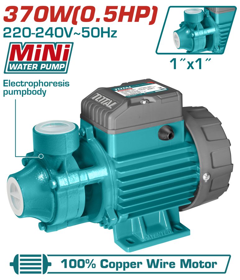 Bomba de Agua Periferica Mini 0.5HP 30MTS 30LTS/MIN (1PULG) - TWP137026 - Total