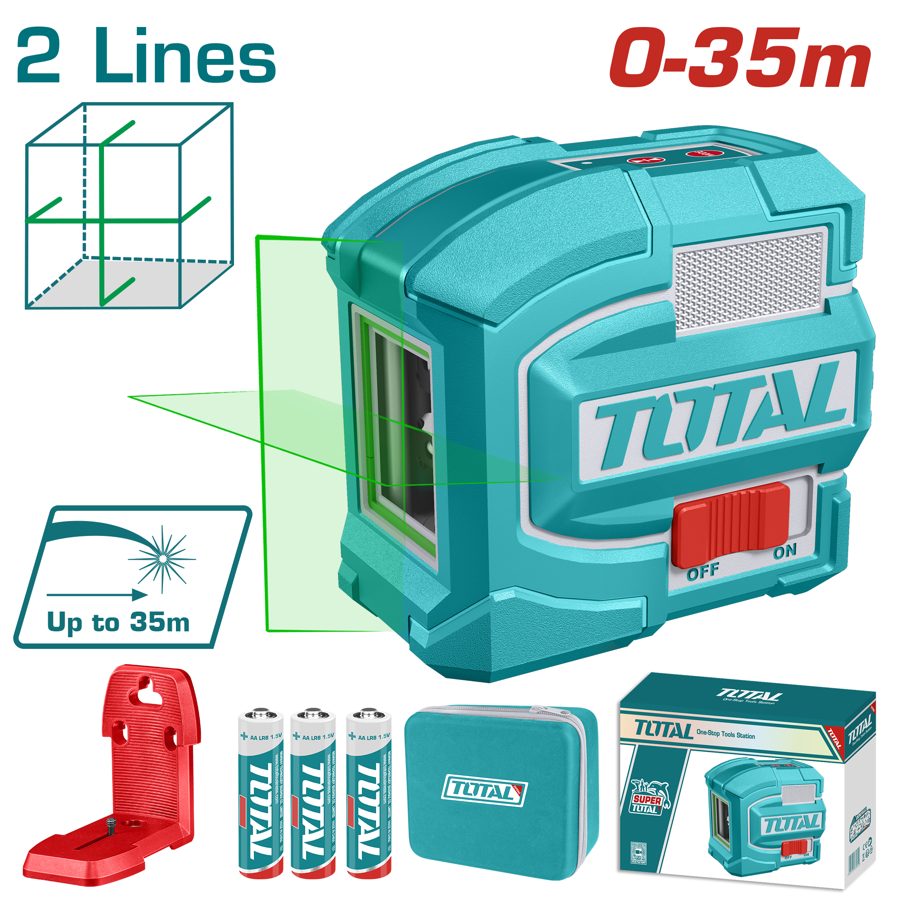 Nivel Láser Autonivelante 35M - Líneas 1 Vertical 1 Horizontal (verde) - TLL156601 - Total