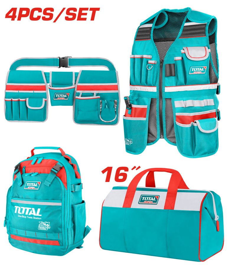 Juego de Chaleco, Mochila, Bolso y Cinturon P/ Herramientas - Promo - Total