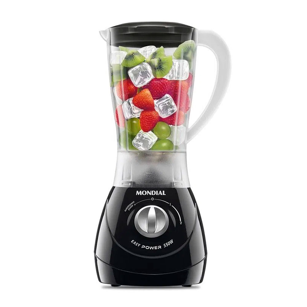 LICUADORA EASY POWER BLACK JARRA PP INQUEBRAVEL 2 VELOCIDADES - 550W HECHO EN BRASIL  MONDIAL