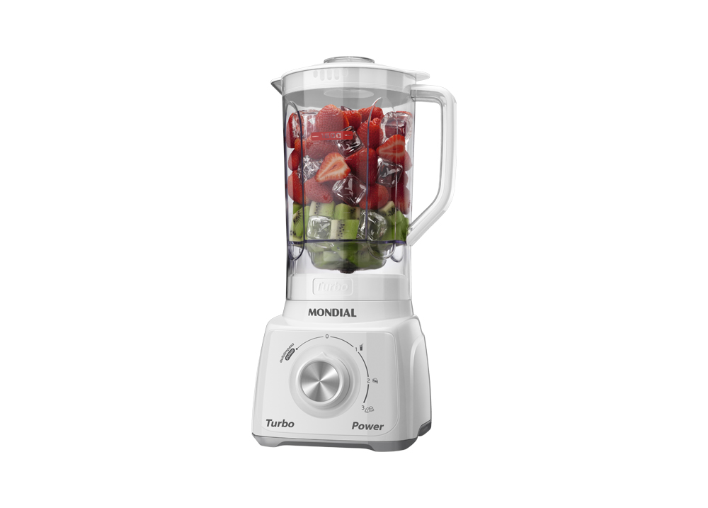 LICUADORA TURBO POWER - WHITE 3 VELOCIDADES - 2,2L HECHO EN BRASIL  MONDIAL