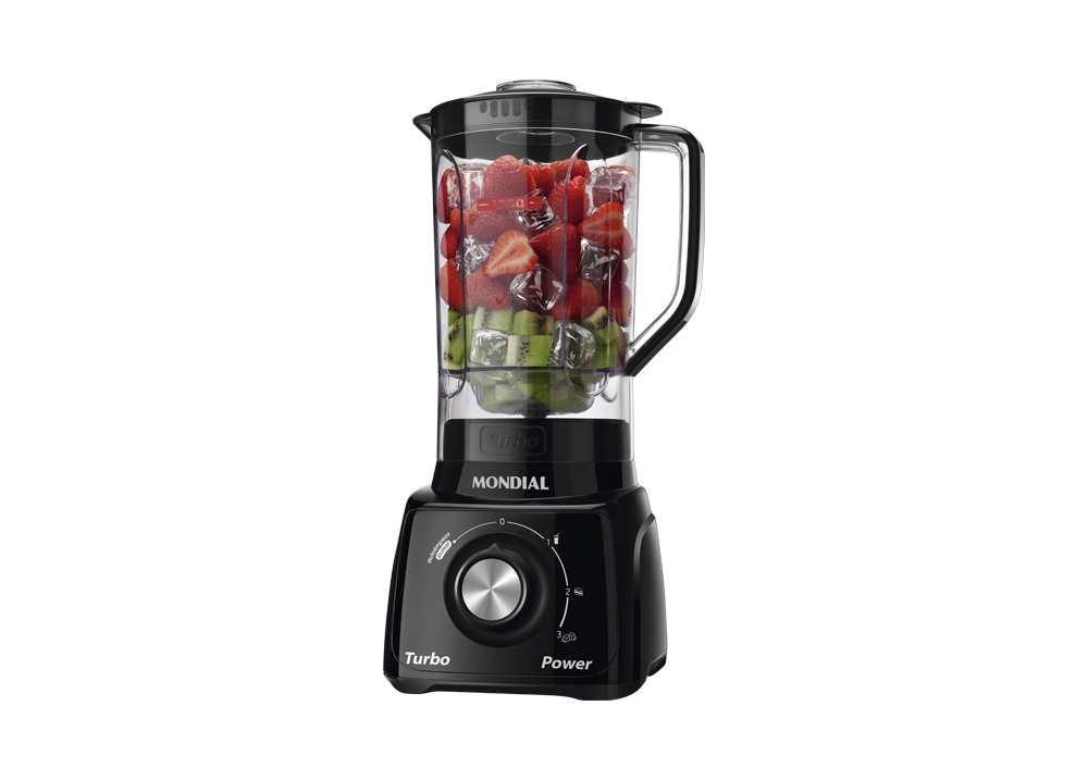 LICUADORA TURBO POWER - BLACK 3 VELOCIDADES - 2,2L HECHO EN BRASIL  MONDIAL