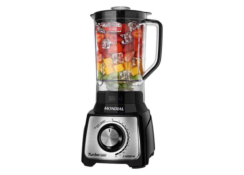 LICUADORA TURBO INOX BLACK 12 VELOCIDADES - 3,0L - 1200W HECHO EN BRASIL  MONDIAL
