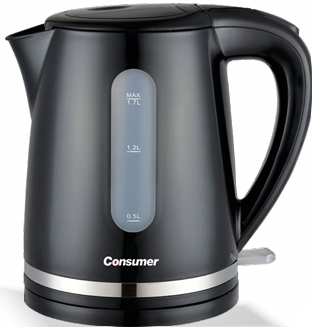 Hervidora de Agua Negro 1,7 L - Consumer