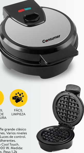 Waflerawaflera Fácil Limpieza Cocina 1 wafle grand - Consumer