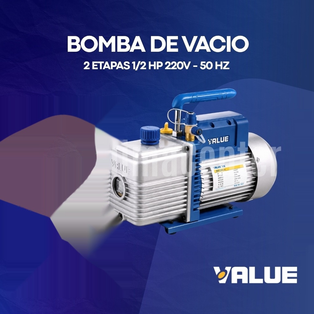 Bomba de Vacío 2 Etapas 1/2 HP 220V 50Hz - Value
